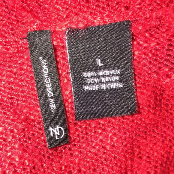 New Directions size large red knit sweater cardigan - Picture 4 of 5